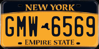 NY license plate GMW6569