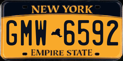 NY license plate GMW6592