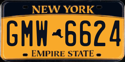 NY license plate GMW6624
