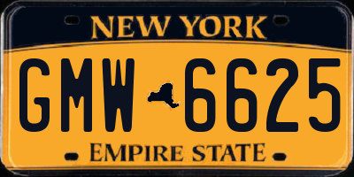 NY license plate GMW6625