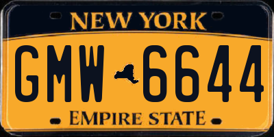 NY license plate GMW6644