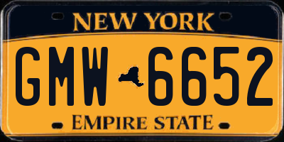 NY license plate GMW6652