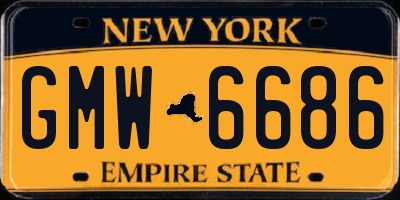 NY license plate GMW6686