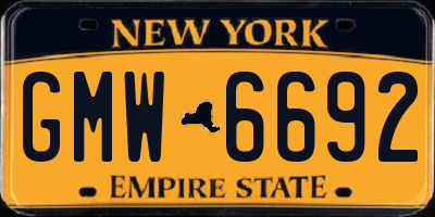 NY license plate GMW6692