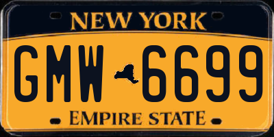 NY license plate GMW6699
