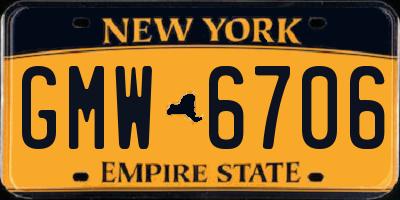 NY license plate GMW6706