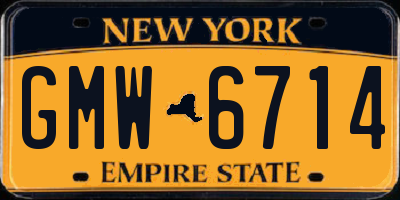 NY license plate GMW6714