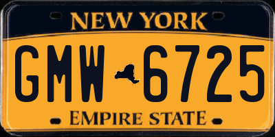 NY license plate GMW6725
