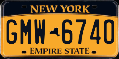 NY license plate GMW6740