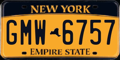 NY license plate GMW6757