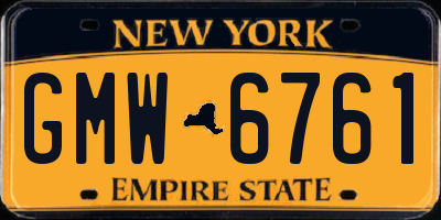 NY license plate GMW6761