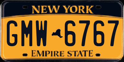 NY license plate GMW6767
