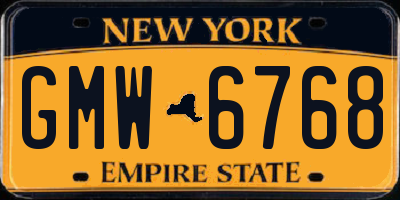 NY license plate GMW6768