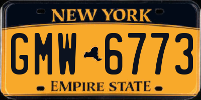 NY license plate GMW6773