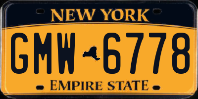 NY license plate GMW6778