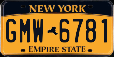 NY license plate GMW6781