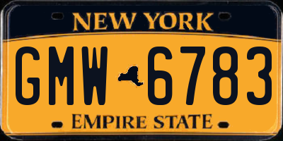 NY license plate GMW6783