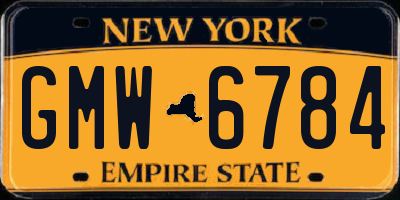 NY license plate GMW6784