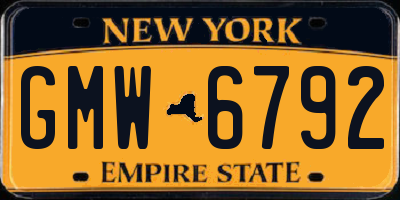 NY license plate GMW6792