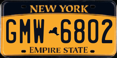 NY license plate GMW6802