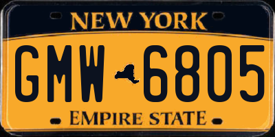 NY license plate GMW6805