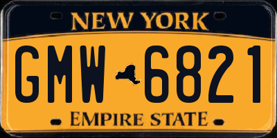 NY license plate GMW6821