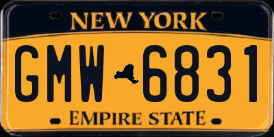 NY license plate GMW6831