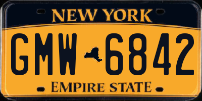 NY license plate GMW6842