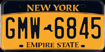 NY license plate GMW6845