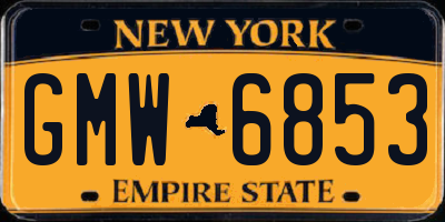 NY license plate GMW6853