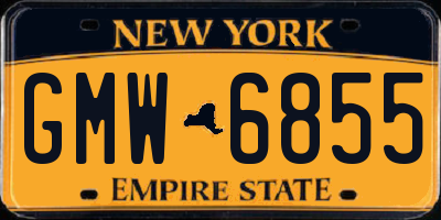 NY license plate GMW6855