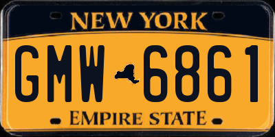 NY license plate GMW6861