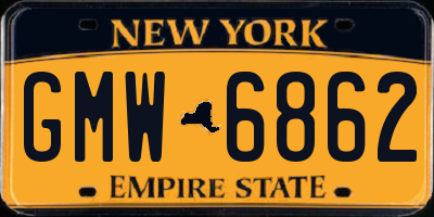 NY license plate GMW6862