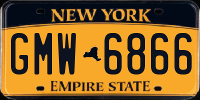NY license plate GMW6866