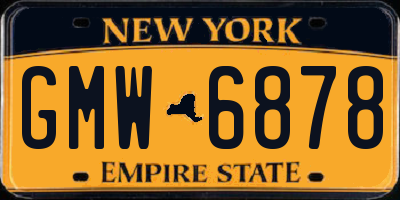 NY license plate GMW6878