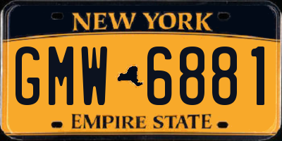 NY license plate GMW6881