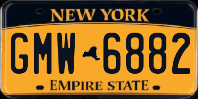 NY license plate GMW6882