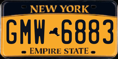 NY license plate GMW6883
