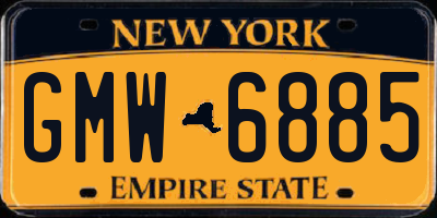 NY license plate GMW6885