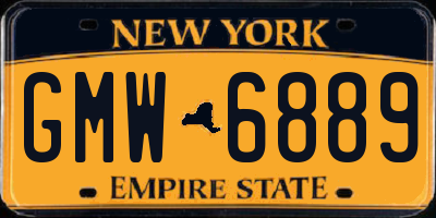 NY license plate GMW6889