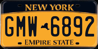 NY license plate GMW6892