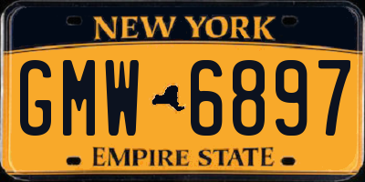 NY license plate GMW6897
