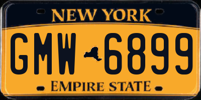 NY license plate GMW6899