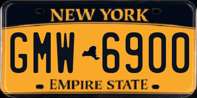 NY license plate GMW6900