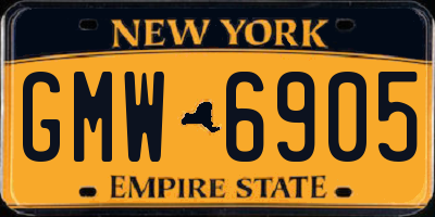 NY license plate GMW6905