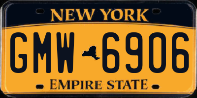 NY license plate GMW6906