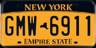 NY license plate GMW6911
