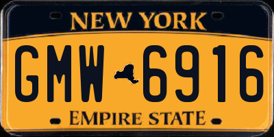NY license plate GMW6916