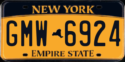 NY license plate GMW6924
