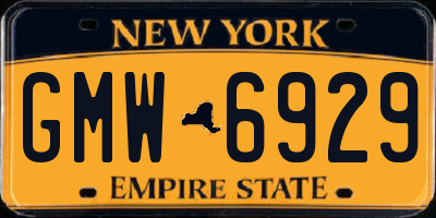 NY license plate GMW6929